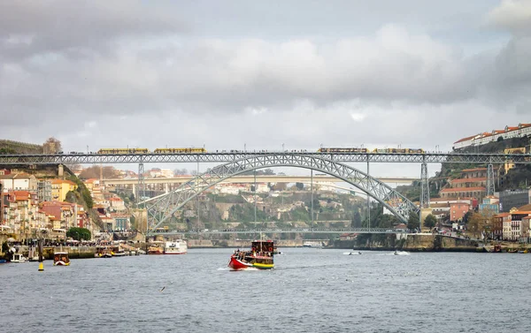 Vista Panoramica Sulla Città Porto Con Ponte Luis Sullo Sfondo — Foto Stock