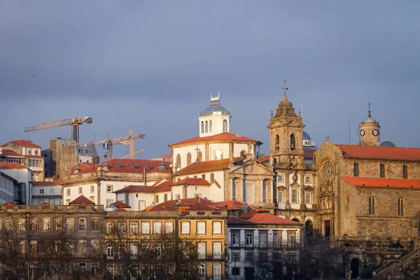 Fachadas Baldosas Cerámicas Edificios Históricos Ribeira Oporto Portugal Sobre Fondo —  Fotos de Stock