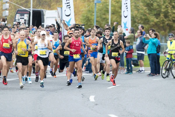 Pontevedra Spanyolország Részlet Résztvevők Pontevedra Half Marathon Város Városi Útvonal — Stock Fotó