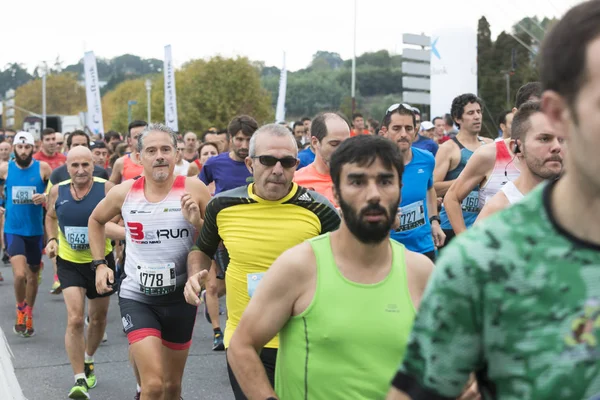 Pontevedra Spanien Detail Der Teilnehmer Des Halbmarathons Stadt Pontevedra Der — Stockfoto