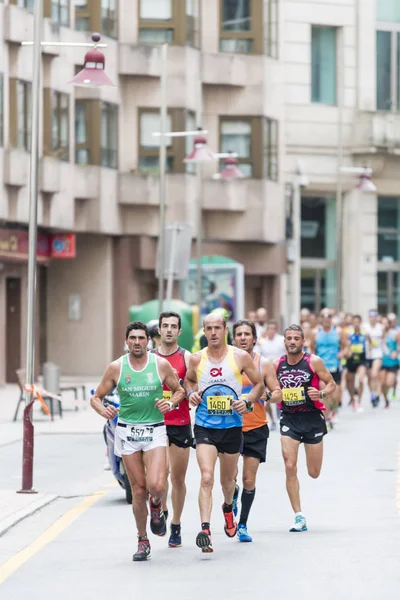 Pontevedra Spanien Detalj Deltagarna Den Halv Marathon Staden Pontevedra Kms — Stockfoto