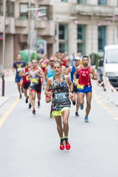 Pontevedra Espanha Detalhe Dos Participantes Meia Maratona Pontevedra Kms Rota — Fotografia de Stock