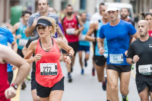 Pontevedra Spanje Detail Van Deelnemers Aan Halve Marathon Stad Provincie — Stockfoto