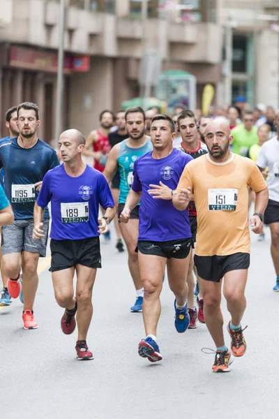 Pontevedra Espanha Detalhe Dos Participantes Meia Maratona Pontevedra Kms Rota — Fotografia de Stock