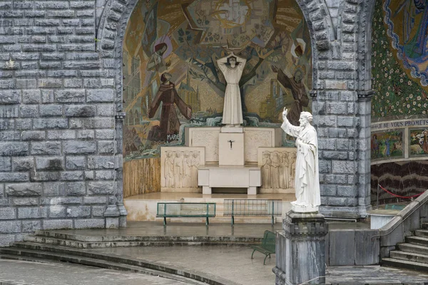 Dettaglio Della Basilica Della Vergine Lourdes Francia — Foto Stock