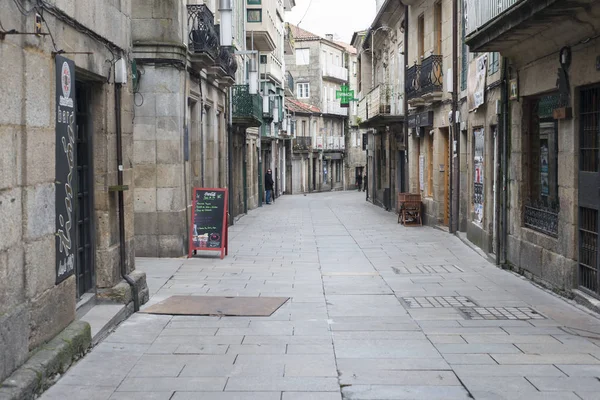 Pontevedra Espanha Janeiro 2016 Uma Das Ruas Bairro Histórico Cidade — Fotografia de Stock