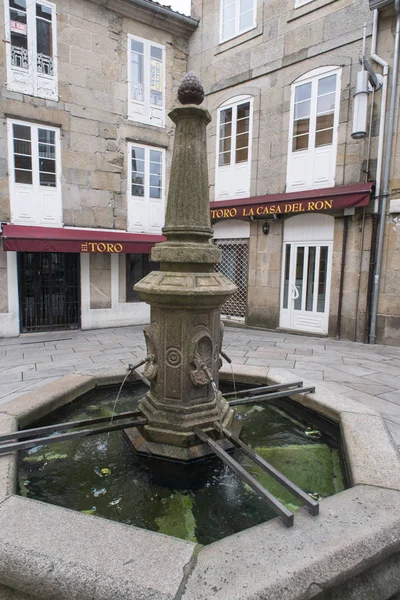 Pontevedra Spanje Februari 2016 Openbare Fontein Het Centrum Van Stad — Stockfoto