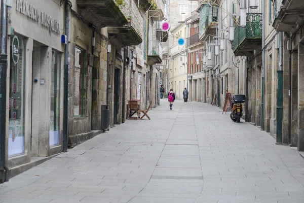 Pontevedra Espanha Abril 2016 Uma Das Ruas Paralelepípedos Centro Histórico — Fotografia de Stock