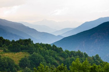 yeşillikler ve tepeler doğal görünümü