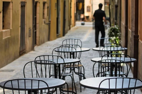 Vue Des Tables Chaises Café Extérieur — Photo