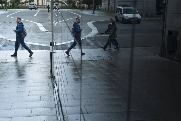 View People Walking City Street — Stock Photo, Image