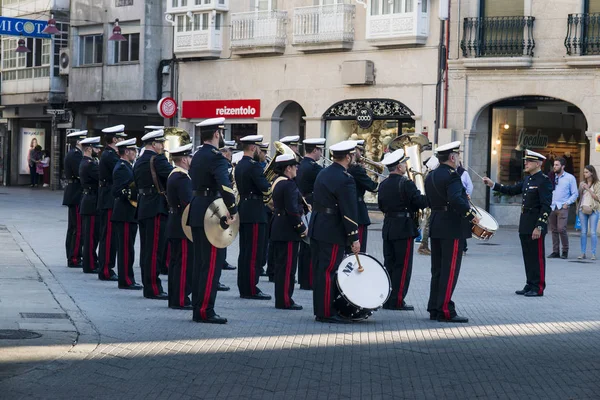 Orquesta Militar Uniforme Calle Ciudad —  Fotos de Stock