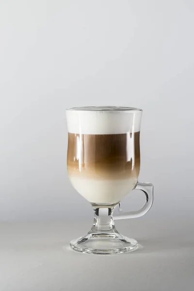 Elegante Glazen Van Koffie Drinken Met Melk — Stockfoto