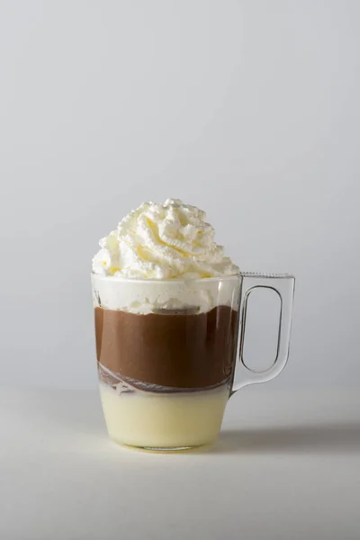 Elegant Glass Coffee Drink Milk — Stock Photo, Image