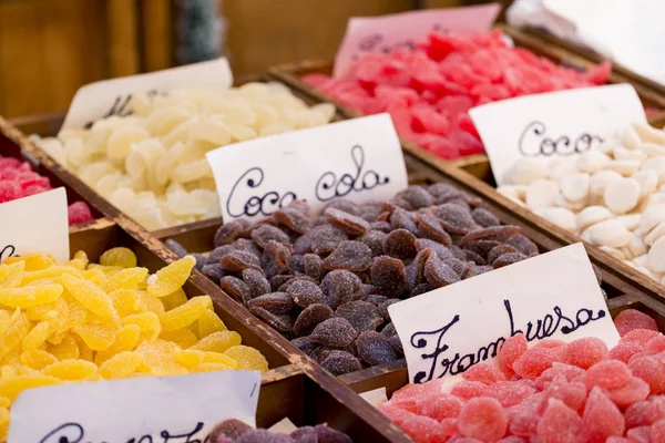 Jelly Sweets Various Flavors Street Market — Stock Photo, Image