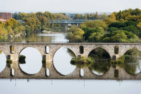 Bogenbrücke Spiegelt Sich Flusswasser — Stockfoto