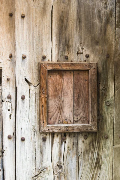 Nahaufnahme Eines Rahmens Einer Alten Holztür — Stockfoto