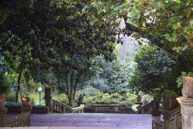 çit ile eski taş merdiven ile Park sahne