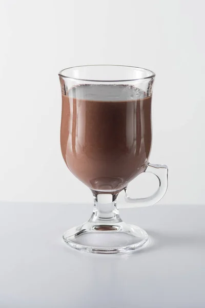 Glazen Kopje Cacao Witte Achtergrond — Stockfoto