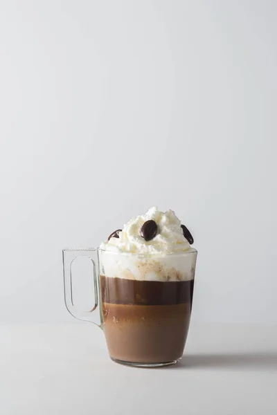 Glass Cacao Drink Whipped Cream — Stock Photo, Image