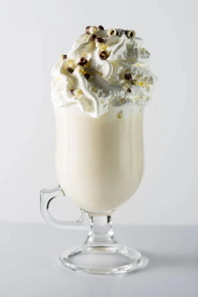 Glass Cup Milkshake Whipped Cream — Stock Photo, Image
