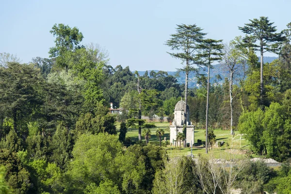 Маленький Белый Храм Окружении Пышной Зелени — стоковое фото