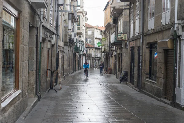 Pontevedra Espanha Maio 2016 Ruas Cobertas Molhadas Chuva Zona Histórica — Fotografia de Stock