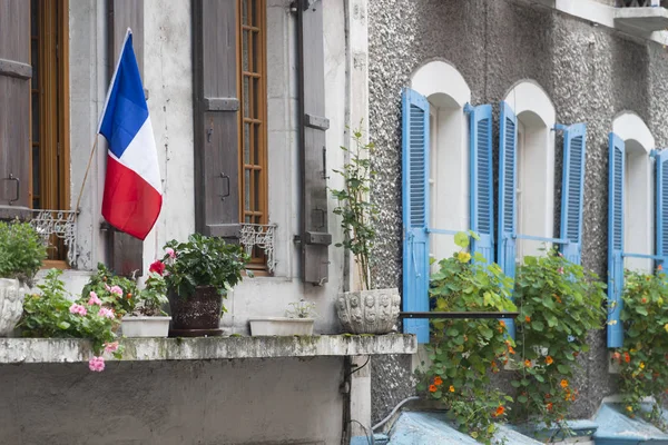 Πρόσοψη Σημαία Στη Γαλλία — Φωτογραφία Αρχείου