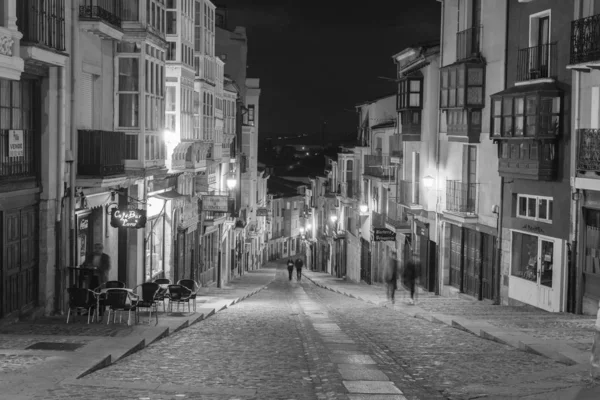 Zamora España Noviembre 2016 Vista Nocturna Una Las Calles Más —  Fotos de Stock