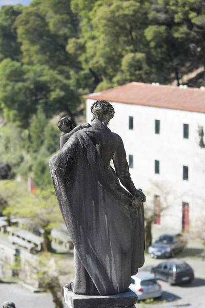 Arcos Valdevez Portugal Avril 2017 Femme Passant Devant Sanctuaire Nosa — Photo