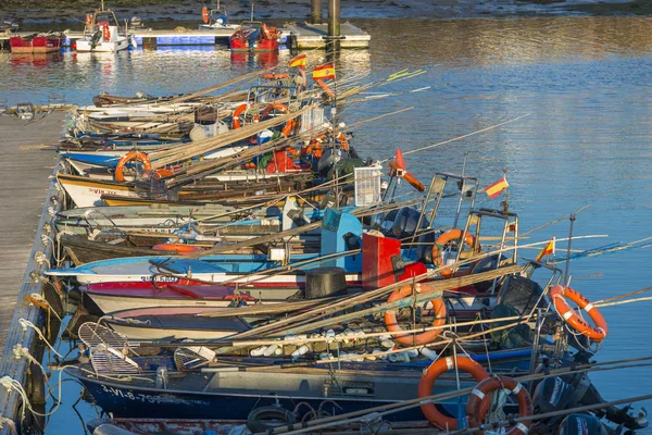 Arcade España Abril 2017 Pequeños Barcos Pesqueros Anclados Muelles Muelle — Foto de Stock