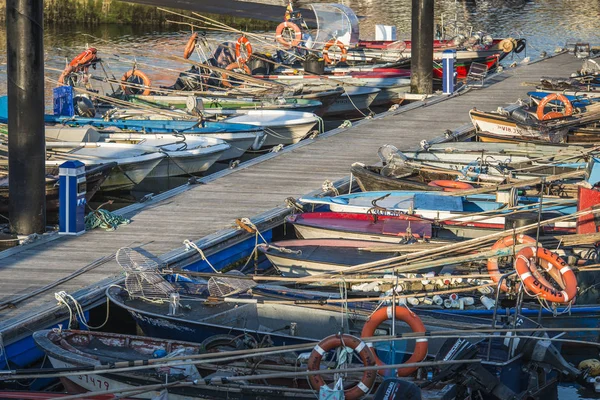 Arcade España Abril 2017 Pequeños Barcos Pesqueros Anclados Muelles Muelle — Foto de Stock