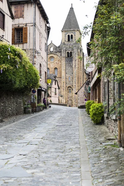 Conques Frankrijk April 2017 Uitzicht Een Van Straten Van Het — Stockfoto