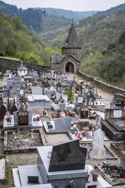 Conques Francia Aprile 2017 Veduta Generale Del Cimitero Del Villaggio — Foto Stock