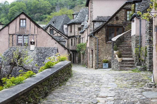 Conques France April 2017 Detail Der Mittelalterlichen Architektur Des Dorfes — Stockfoto