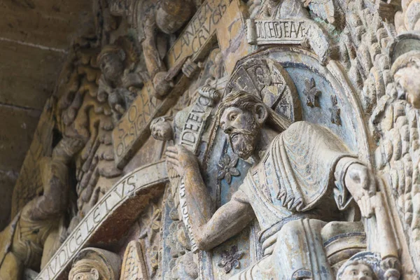Detail Der Abtei Von Sainte Foy Conques Frankreich — Stockfoto