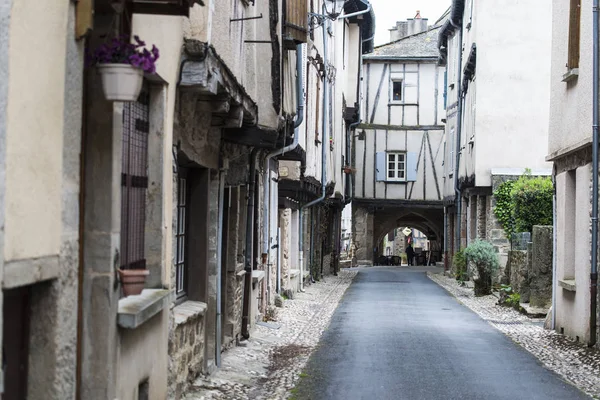 Street Village Sauveterre Rouergue French Commune Department Aveyron Midi Pyrenees — Stock Photo, Image