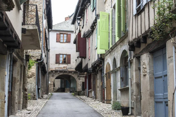 Rua Aldeia Sauveterre Rouergue Comuna Francesa Departamento Aveyron Região Midi — Fotografia de Stock