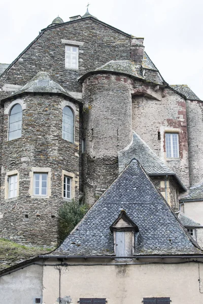 Estaing Francie Dubna 2017 Pohled Středověkou Vesnici Řeky Lot Která — Stock fotografie