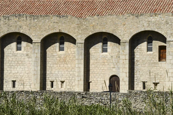 Die Abtei Von Lagrasse Abbaye Sainte Marie Lagrasse Oder Sainte — Stockfoto