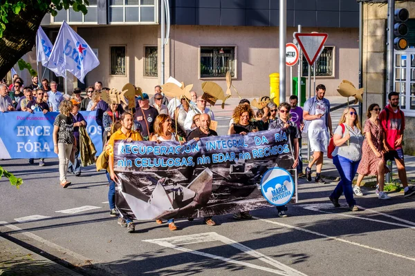 Pontevedra Spagna Giugno 2018 Manifestazione Contro Permanenza Industria Della Pasta — Foto Stock