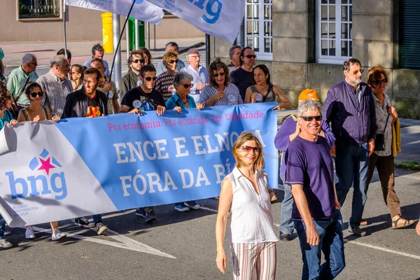 Pontevedra Španělsko Června 2018 Demonstrace Proti Trvalosti Papírenského Průmyslu Pobřežní — Stock fotografie