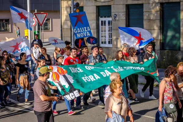Pontevedra España Junio 2018 Manifestación Contra Permanencia Una Industria Papelera — Foto de Stock