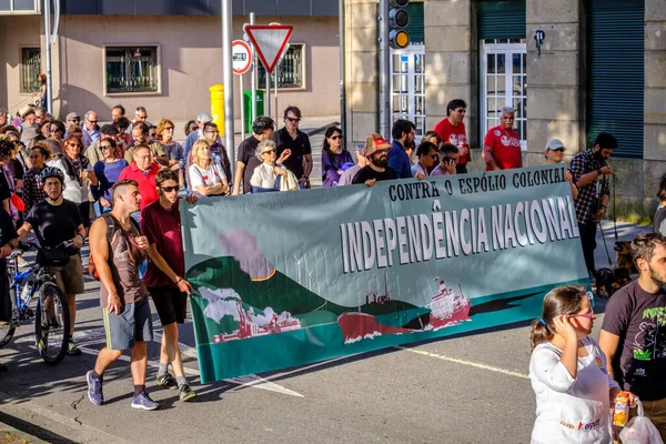 Pontevedra Španělsko Června 2018 Demonstrace Proti Trvalosti Papírenského Průmyslu Pobřežní — Stock fotografie