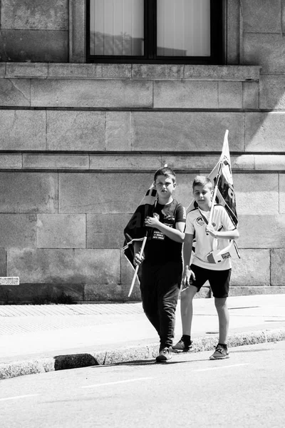 Pontevedra España Junio 2019 Demostración Ecológica Contra Una Industria Pastelera — Foto de Stock