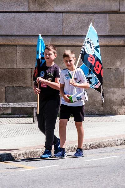 Pontevedra España Junio 2019 Demostración Ecológica Contra Una Industria Pastelera —  Fotos de Stock