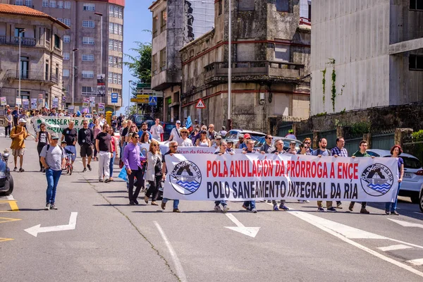 Pontevedra España Junio 2019 Demostración Ecológica Contra Una Industria Pastelera —  Fotos de Stock