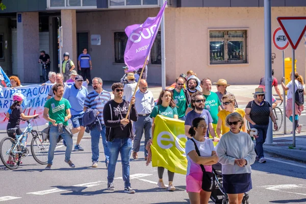 Pontevedra España Junio 2019 Demostración Ecológica Contra Una Industria Pastelera — Foto de Stock