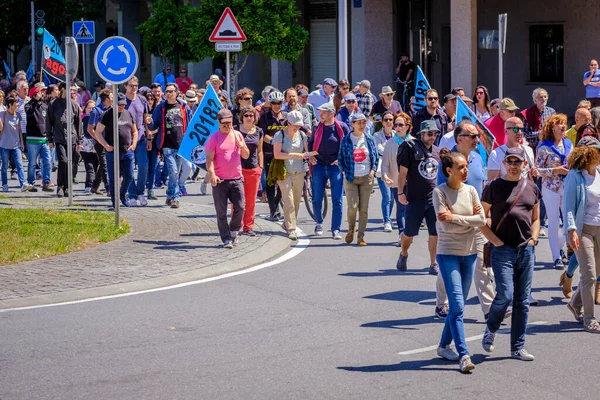 Pontevedra Španělsko Června 2019 Ekologická Demonstrace Proti Cukrářskému Průmyslu Březích — Stock fotografie