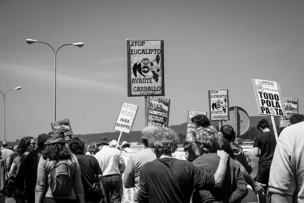 Pontevedra Spanje Juni 2019 Ecologische Demonstratie Tegen Een Banketbakkerij Aan — Stockfoto